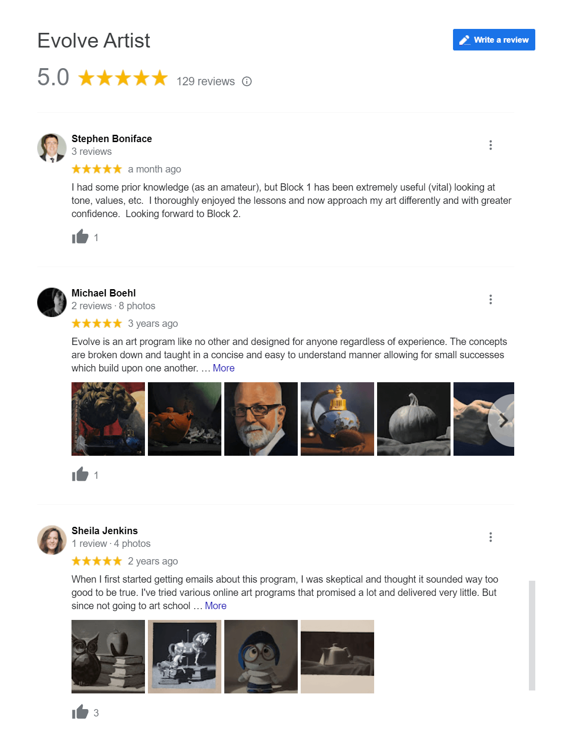 Evolve 5 Star Google Reviews